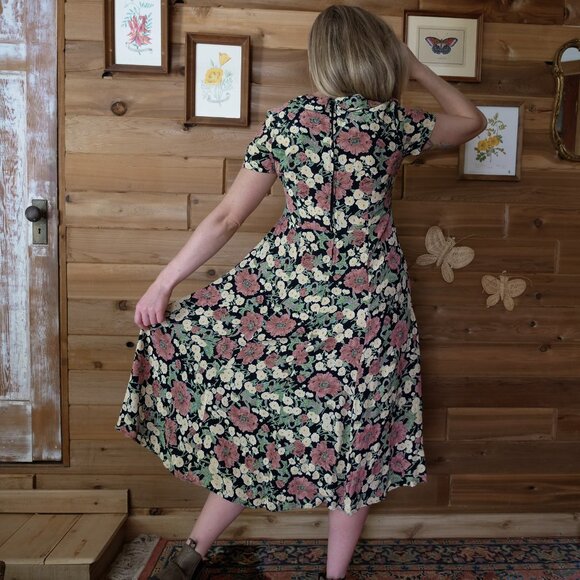 Vintage 1990s Dress Women's US size 6 M Floral Print 90s Dresses Retro Thrift - Picture 6 of 10